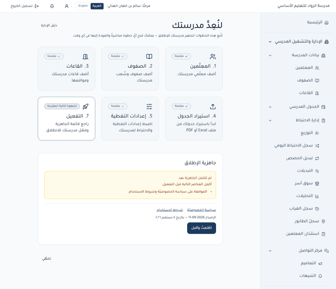 لوحة الجاهزية قبل الموافقة